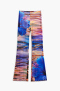 Fluid Water Print Trousers