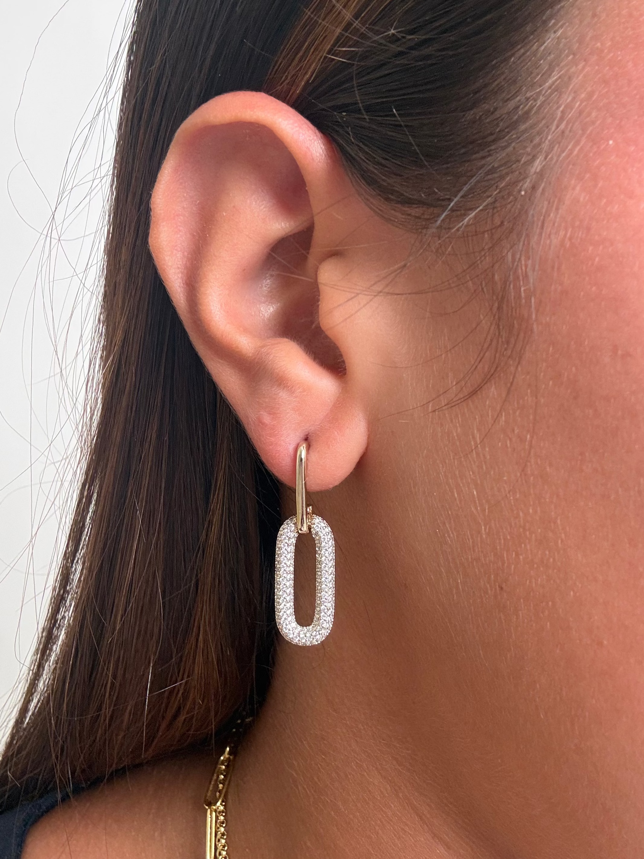 Pave Chain Link Earrings