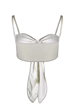 White Pearl Ruched Top