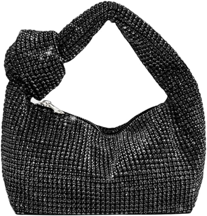 
            
                Load image into Gallery viewer, Black Rhinestoned Knot Bag
            
        
