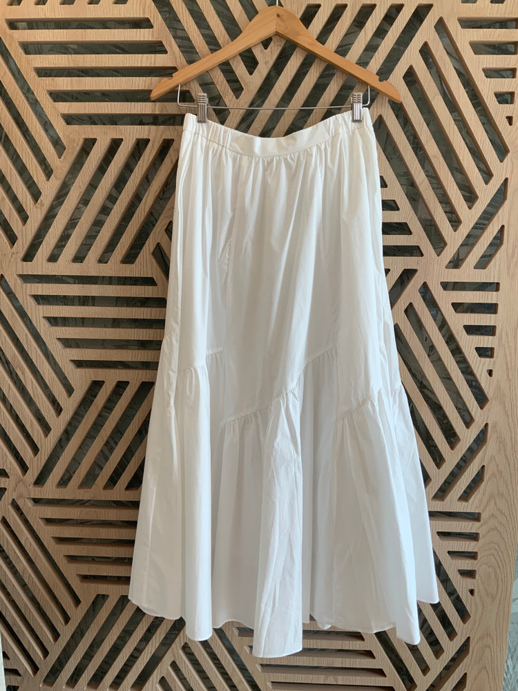 White Flare Long Skirt