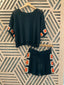 Black Crocket Short Set