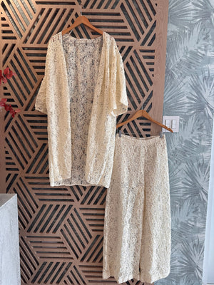 Ivory Kimono Style Lace Set