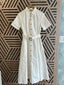 White Buttons Long Dress