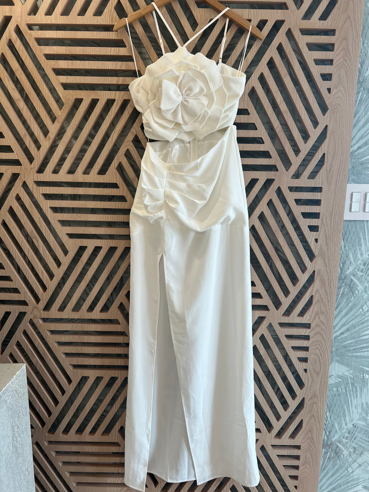 White Flower Long Dress