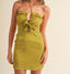 Lime Green Halter Satin Dress