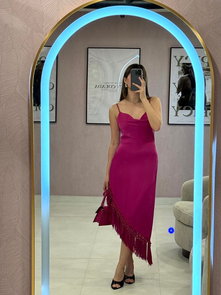 
            
                Load image into Gallery viewer, Fuchsia Fringes Dress
            
        