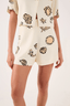 Cream Beach Printed Short