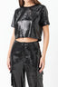 Black Sequins Crop Top