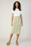 Green Print Midi Skirt