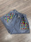 Multi Rhinestones Denim Short