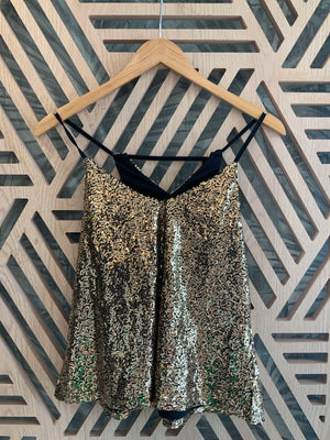 
            
                Load image into Gallery viewer, Gold Sequins A-line Top
            
        