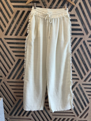 Ivory Texture Long Pant