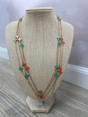 Mini Flowers Long Necklace