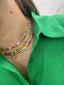 Collar multicolor con dije de mal de ojo