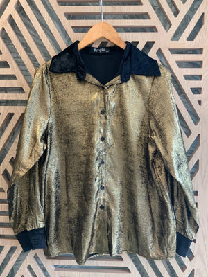 Gold Button Up Blouse