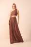 Brown One Shoulder Long Dress