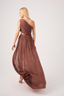 Brown One Shoulder Long Dress