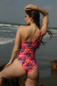 Reversible Orange/Triangle One Shoulder One Piece