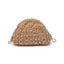 Brown Raffia Rhinestones Clutch Bag