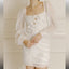White Small Bows Short Dress