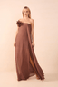 Brown Strapless Long Dress