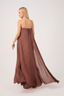 Brown Strapless Long Dress