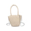 Ivory Rhinestones Raffia Handbag