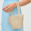 Ivory Rhinestones Raffia Handbag