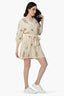 Linen Embroidered Tigers Short Dress