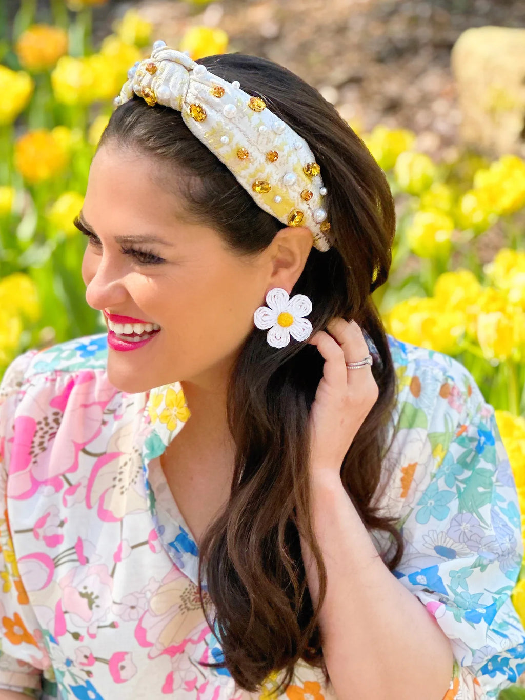 Yellow Rhinestones Headband