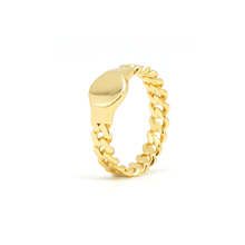 
            
                Load image into Gallery viewer, Cuban Link Gold Circle Ring
            
        