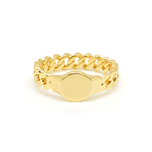 Cuban Link Gold Circle Ring