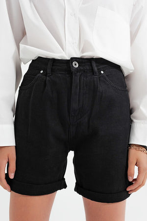 
            
                Load image into Gallery viewer, Black Denim Mom Shorts
            
        