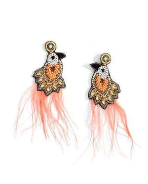 
            
                Load image into Gallery viewer, Beaded and Feather Earrings
            
        