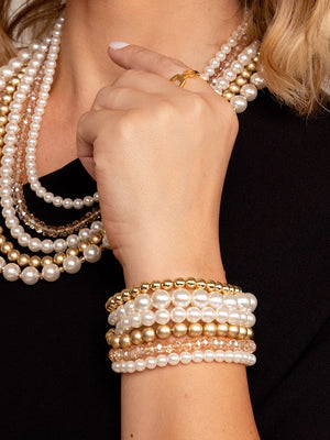 Mixed Bead Layered Bracelets Set