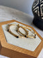 Stones Gold Hoops Earrings