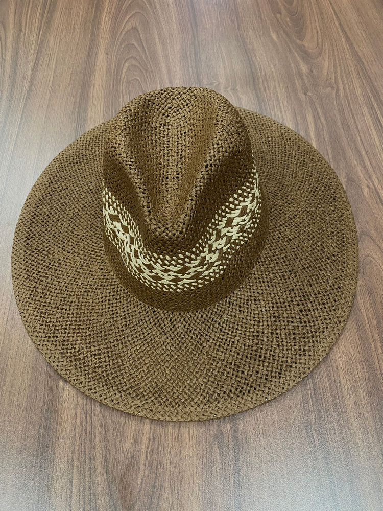 Sombrero de ala ancha de jacquard
