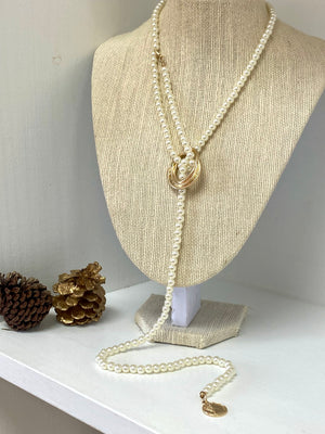 
            
                Load image into Gallery viewer, Pearls Lariat Necklace
            
        