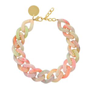 
            
                Load image into Gallery viewer, Neon Rainbow Big Flat Chain Necklace
            
        
