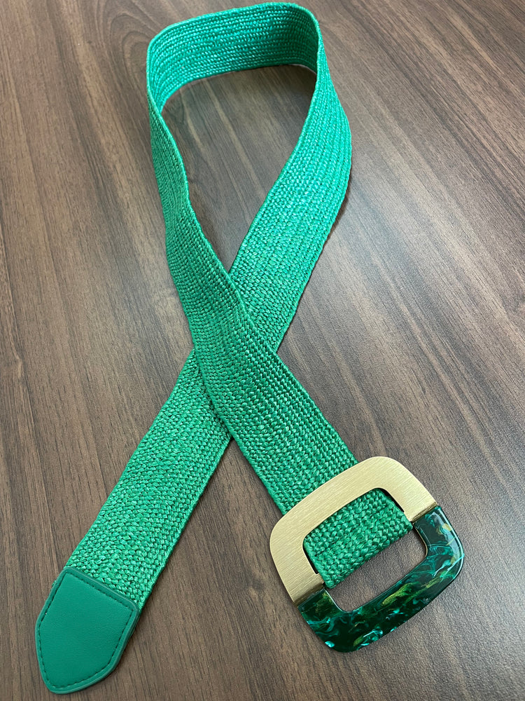 Raffia Green Belt