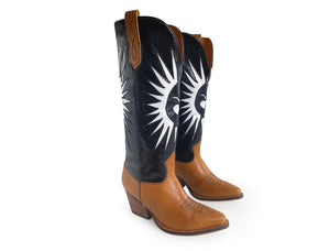 
            
                Load image into Gallery viewer, Rockie Black &amp;amp; Brown Boots
            
        
