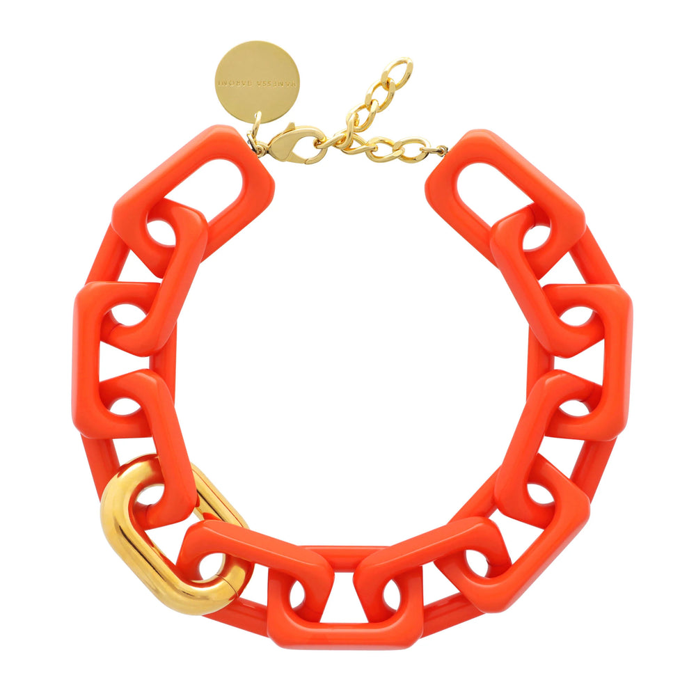 
            
                Load image into Gallery viewer, Orange Squared Short Necklace
            
        